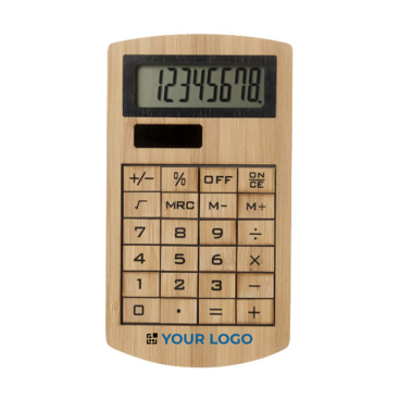 Calculator with logo made from bamboo 8 digits