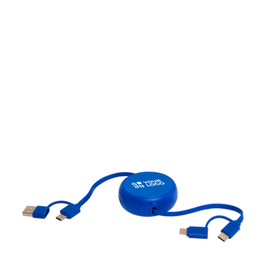 Retractable data sync cable with plastic and aluminium