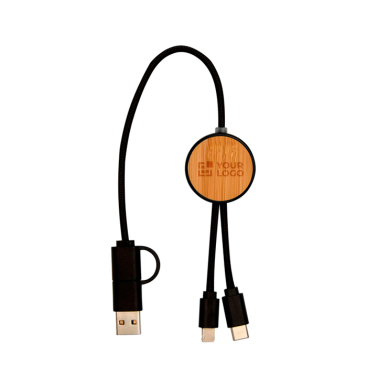 Data sync and fast charging cable with bamboo, 27W