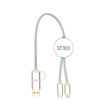 Aluminium and recycled plastic 5-in-1 fast charging cable