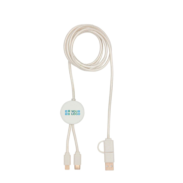 Recycled plastic data sync cable, 27W, 5-in-1