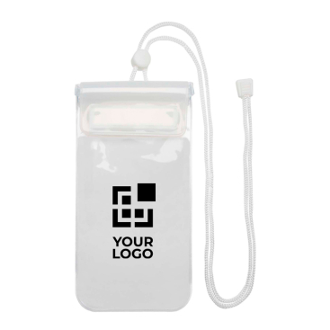 Medium waterproof plastic phone pouch with cord