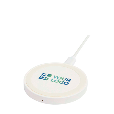 Wireless charging base with 2-in-1 cable, recycled plastic, 15W