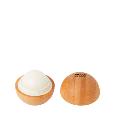 Vanilla-scented lip balm with bamboo case, SPF 15