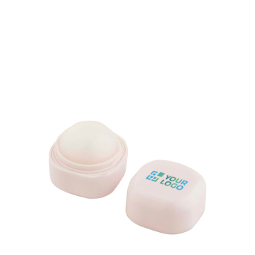 Vanilla lip balm with square plastic case, SPF 15