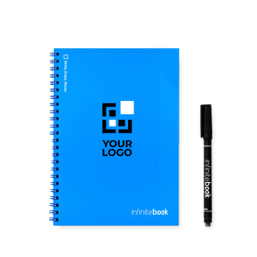 Reusable notebook with flexible cover and marker, A5, plain pages