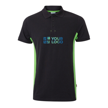 Two-tone piqué work polo shirt, cotton and polyester, 180 g/m2, 