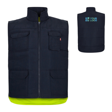 Reversible padded work vest, polyester, 220 g/m2, 