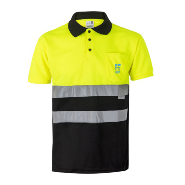 Two-tone reflective work polo shirt, polyester, 160 g/m2, 