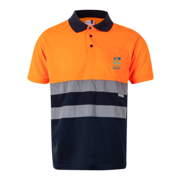 Two-tone polyester work polo with bird's eye effect – 160 g/m2 