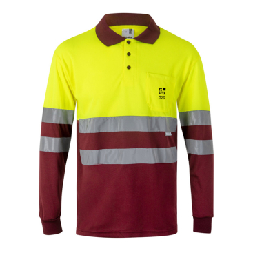 Extra-large long-sleeved work polo shirt, polyester, 160 g/m2, 