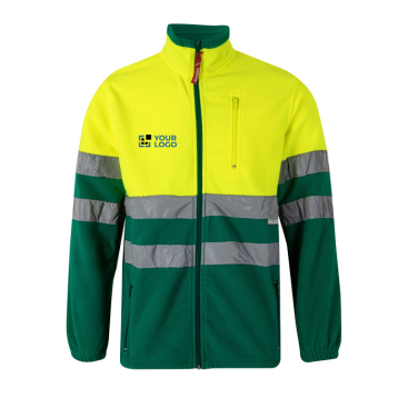 Unisex fleece work jacket with reflective elements, 280 g/m2, 
