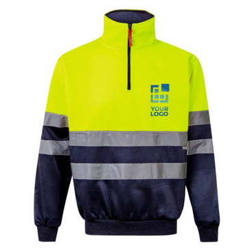 Polyester fleece work jumper with high collar – 300 g/m2 