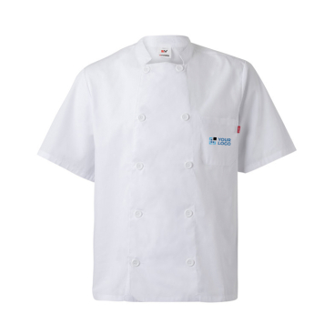 Short-sleeved chef's jacket, polyester and cotton, 110 g/m2, 