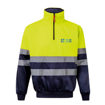 Extra-large polyester fleece jumper with high collar, 300 g/m2 