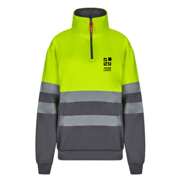 Extra-large polyester fleece jumper with high collar, 300 g/m2 