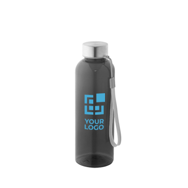 RPET bottle with translucent finish and steel lid, 600 ml
