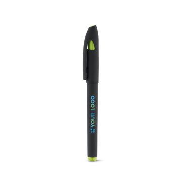 Ballpoint pen with black gel ink and rubberised surface