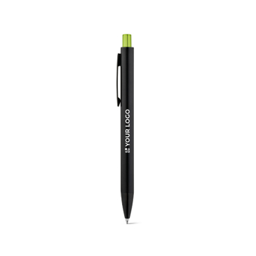 Aluminium pen with matte finish and push button, blue ink