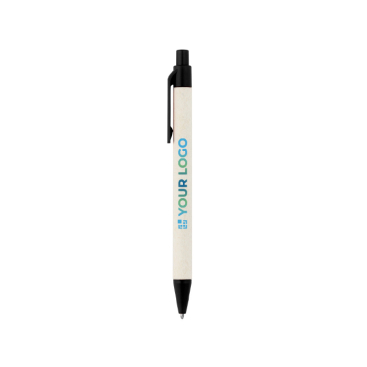 Recycled aluminium ballpoint pen made from milk cartons, blue ink