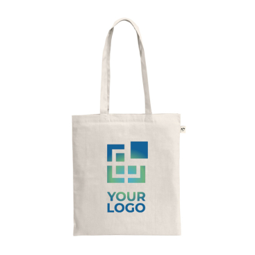 Multi-purpose recycled cotton bag with long handles, 180 g/m2