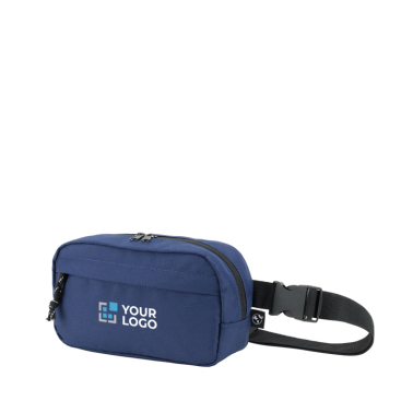 Recycled polyester bum bag with lining and two compartments