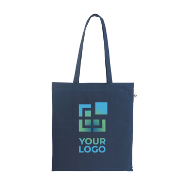 Organic cotton shopping bag with long handles, 140 g/m2