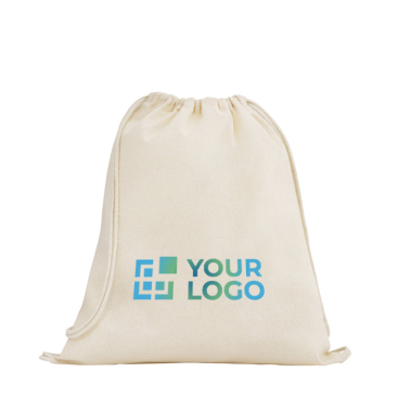 Natural drawstring backpack made entirely of cotton, 140 g/m2