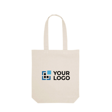 Natural cotton shopping bag with long handles, 220 g/m2