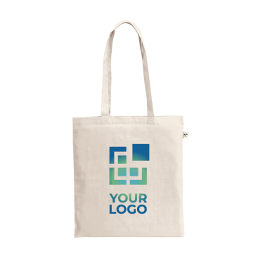Organic cotton shopping bag with long handles, 180 g/m2