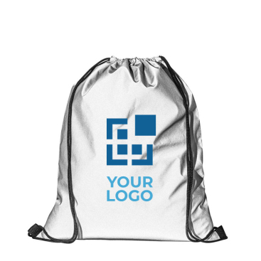 Reflective polyester bag with black handles, 200 g/m²