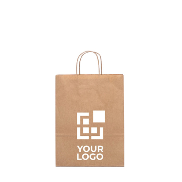 Branded kraft paper bag with handles, 115 g/m2, Craft Mini