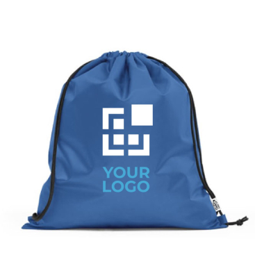 Promotional drawstring bag made of recycled plastic