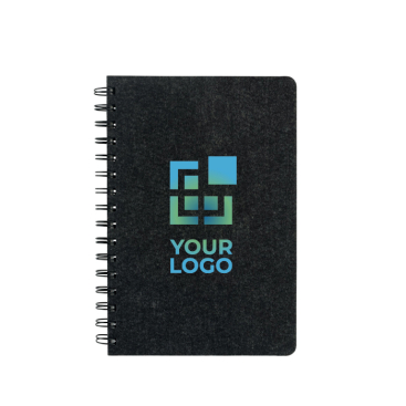 Recycled felt notebook with semi-hard cover, A5 lined pages