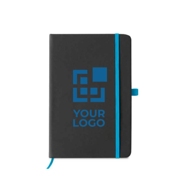 Notebook, faux leather cover and colour details A5
