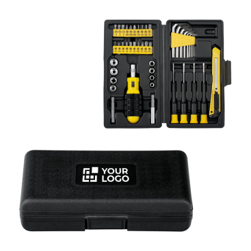 45-piece steel and plastic tool set in case