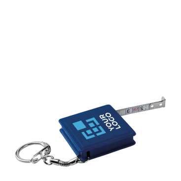 Square keyring with measuring tape for promotions, 1M