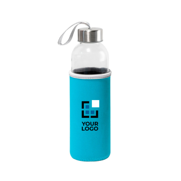 Glass bottle with stainless steel lid and ribbon, 520 ml