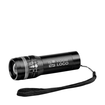 Flashlight with logo, zoom function and 3 light modes, Trios