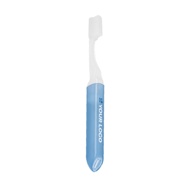 Branded foldable travel toothbrush, protective cover