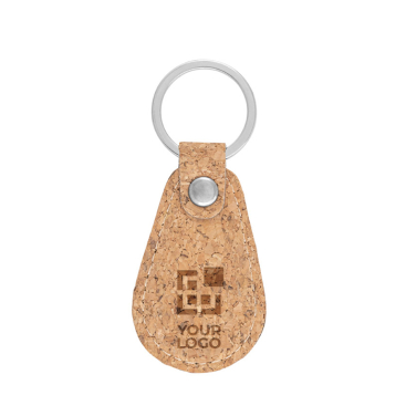 Oval cork keyring ideal for engraving your logo, Cork Oval