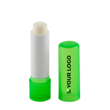 Vegan lip balm with vanilla scent in a transparent case