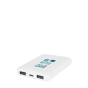 Recycled plastic power bank with charge indicator, 5,000 mAh