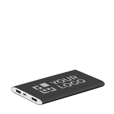 Portable aluminium power bank with LED flashlight, 7,200 mAh