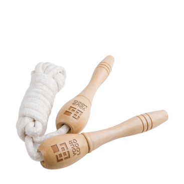 Jump rope with wooden handles for outdoor play