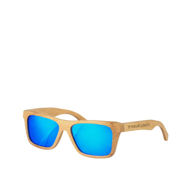 Bamboo sunglasses with mirrored lenses and UV400 protection