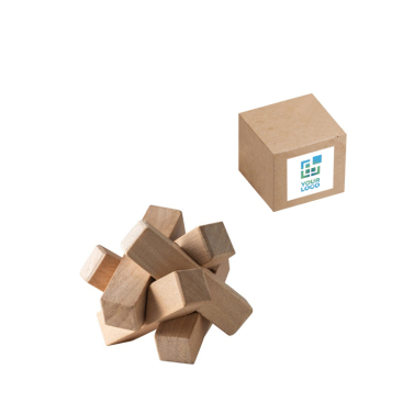 Natural bamboo star-shaped puzzle to assemble