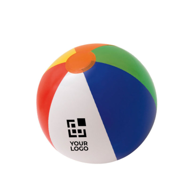 Multicoloured inflatable beach ball, opaque PVC