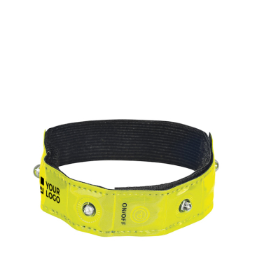 Adjustable reflective armband with 4 red LEDs and flash function