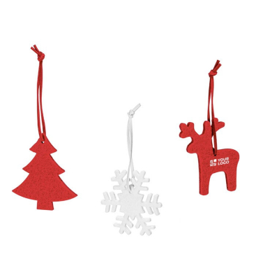 3 Christmas tree ornaments made of felt